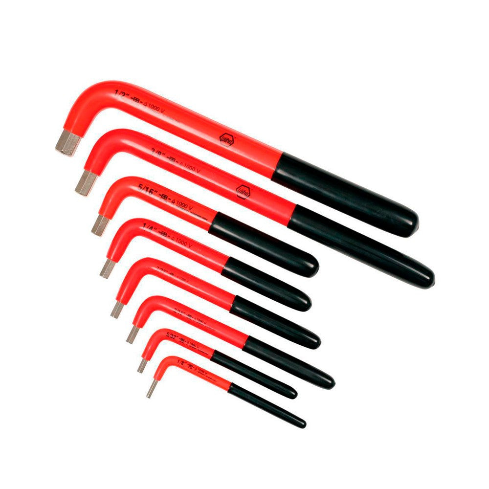 Set llaves hex, 8 piezas, aisladas, 1/8 a 1/2" WIHA 13690 ALEMANIA