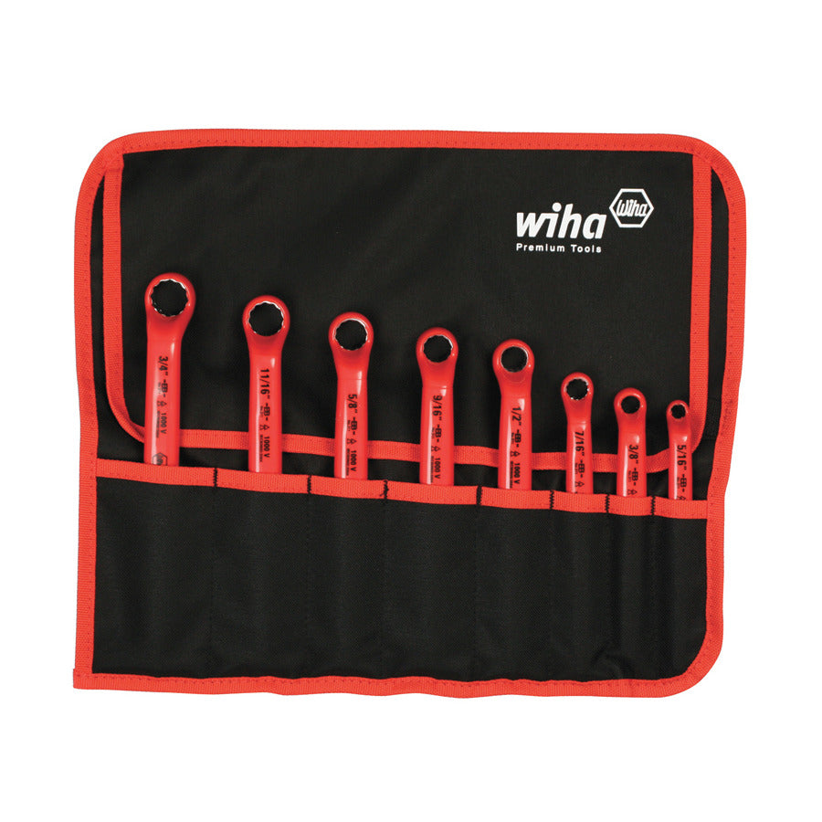 Set llaves corona, aisladas A 1000V,  8 piezas, de 5/16 a 3/4 pulg. WIHA 21096 ALEMANIA