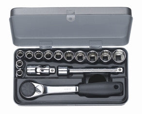 Set de dados 12 ptas, 15 piezas, mando 3/8 de 8 a 19 mm, ( NO AISLADOS)