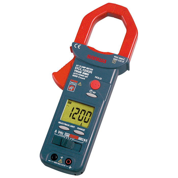 Amperímetro De Pinza Trms, 1200A AC, Sanwa DCL1200R